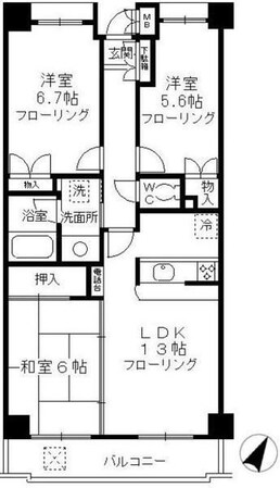 ラフィネ武蔵野の物件間取画像